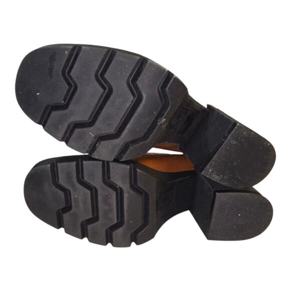 Blondo Brown Patent Leather Josie Waterproof Heeled Chunky Mule Loafers Size 10 - Picture 6 of 9